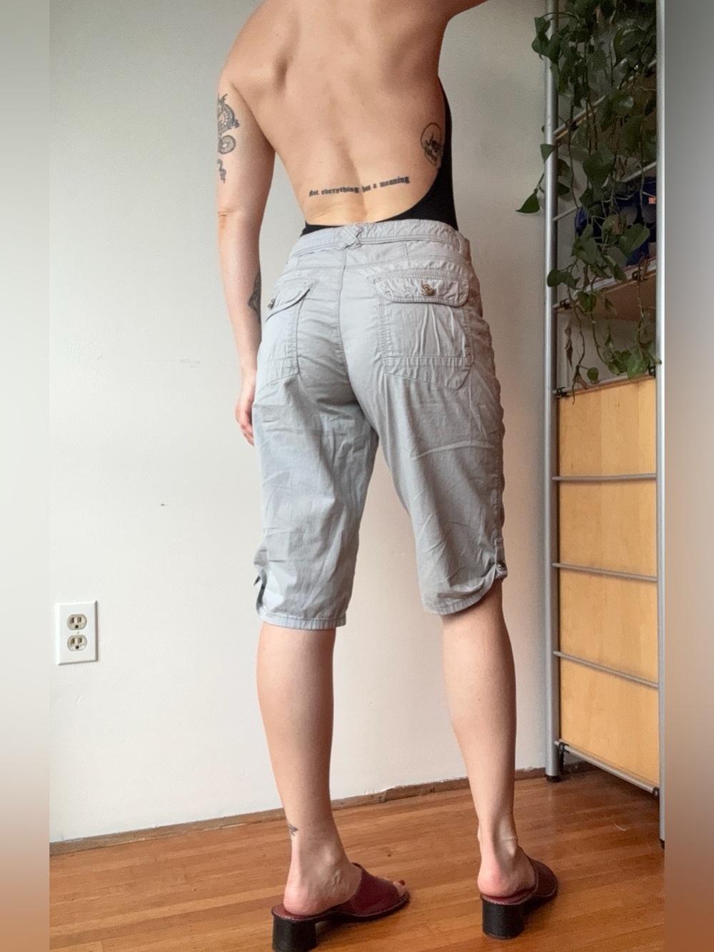 Point Zero Y2K Grey Cargo Bermuda Shorts